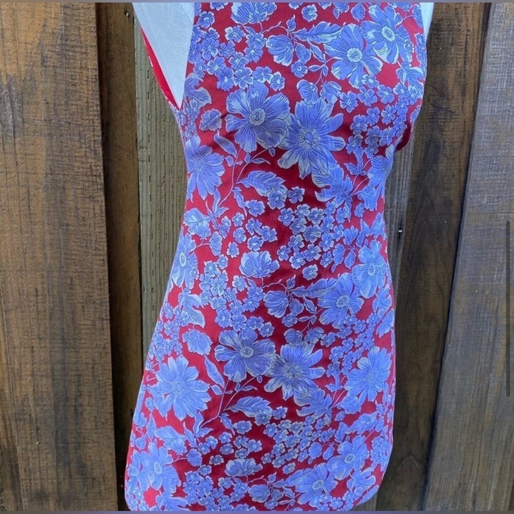 Alice + Olivia Coley Floral Mini Dress Ruby Multi size 2 - Picture 6 of 11